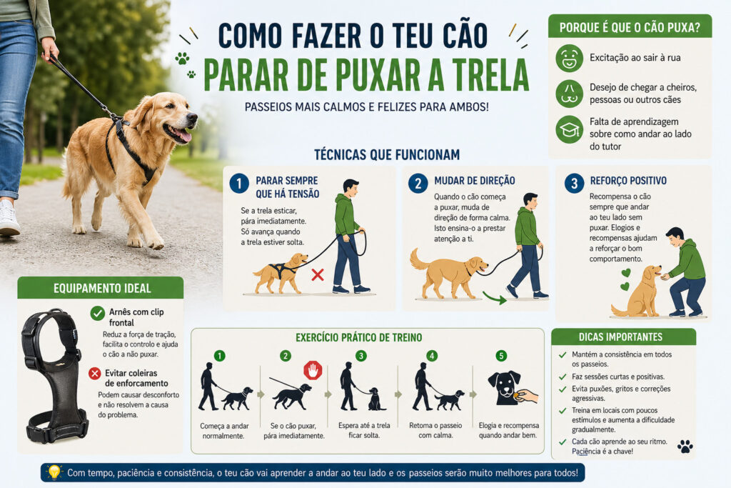 Como fazer o teu cão parar de puxar a trela durante os passeios em Animais de Estimação, Cães parar de puxar a trela